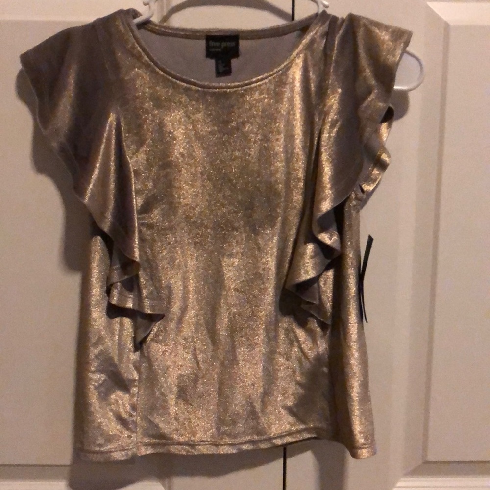 Gold shimmery crop top
